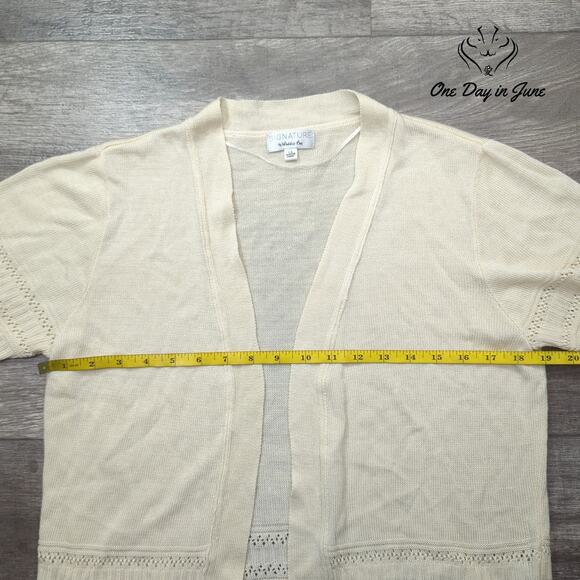 Signature by Robbie Bee Short Sleeve Cardigan Sweater Size L - Picture 3 of 5